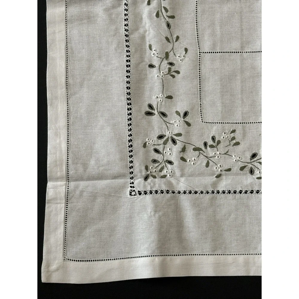 Vtg NEW Belgium Embroidered Linen Set 6 Napkins/39